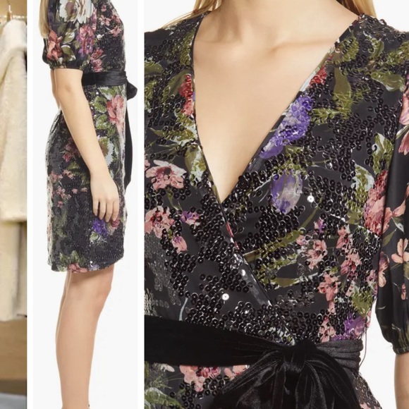 Beautiful, colourful sequins wrap dress in new condition from Nordstrom - Picture 1 of 14